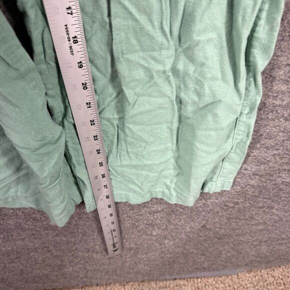 Gap Pants Women S Small Green High Rise Flat Front Drawstring Linen Pockets - Picture 5 of 8